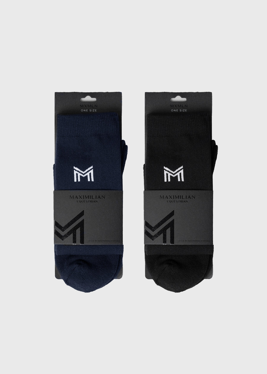 2-Pack Flag Riding Socks (Black/Navy)