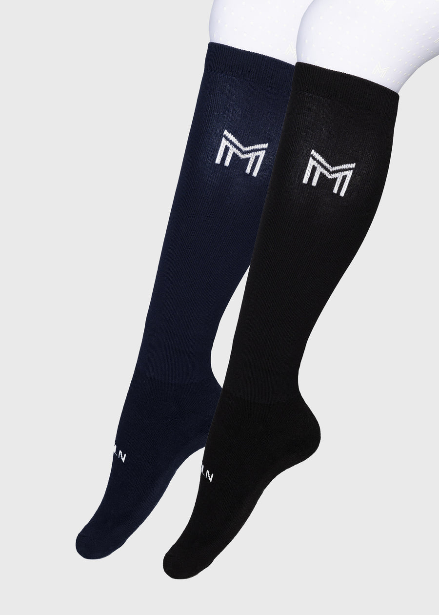 2-Pack Flag Riding Socks (Black/Navy)