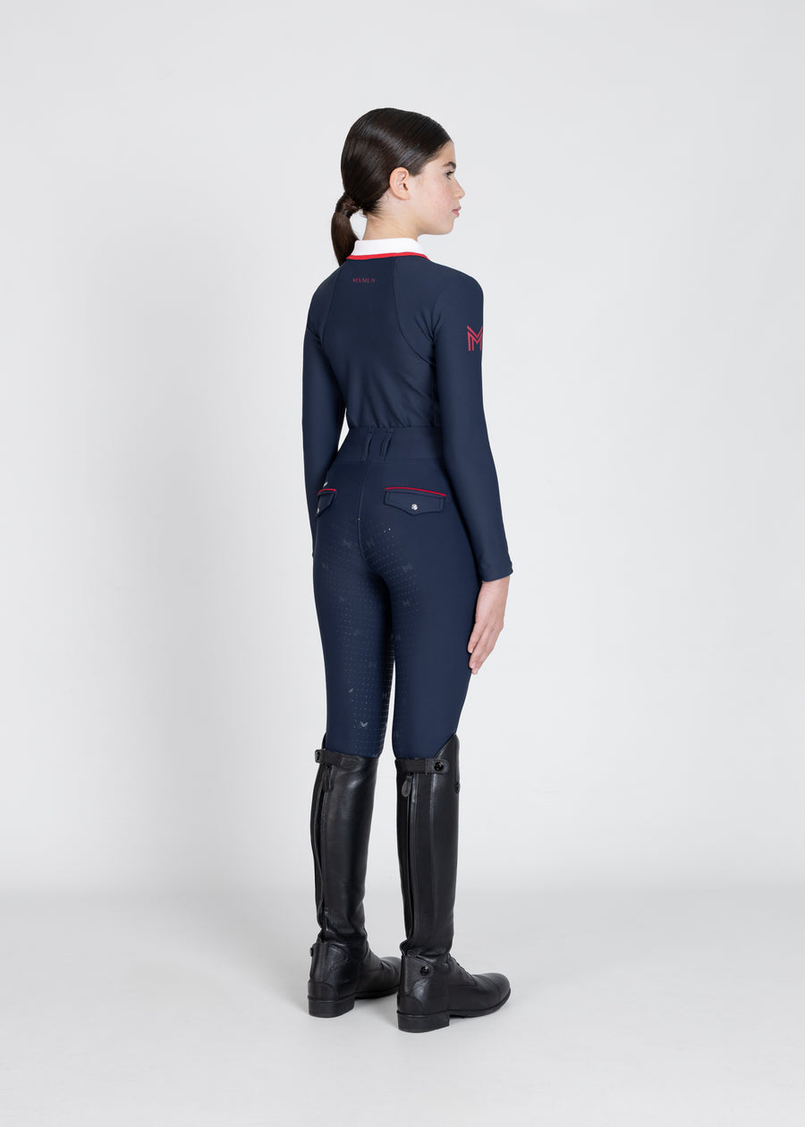 YR Pro Riding Leggings (Navy/Red)