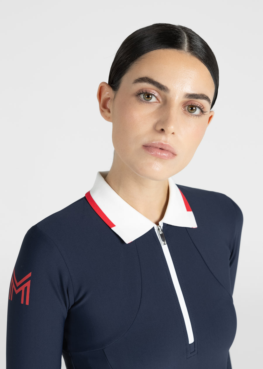 Concept Long Sleeve Polo Shirt (Navy)