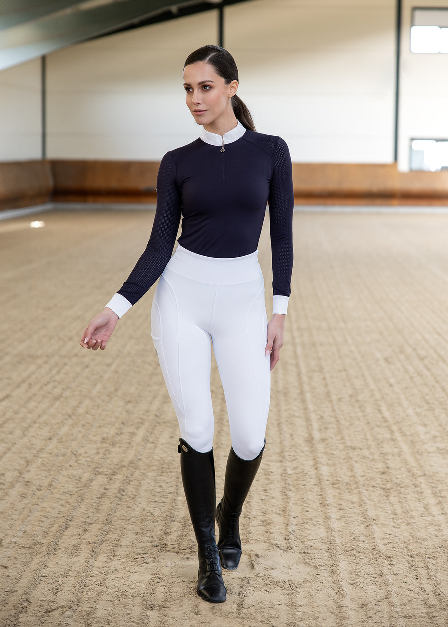 Outline Riding Leggings (White)