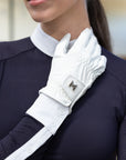 Emblem Riding Gloves (White)