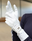 Emblem Riding Gloves (White)