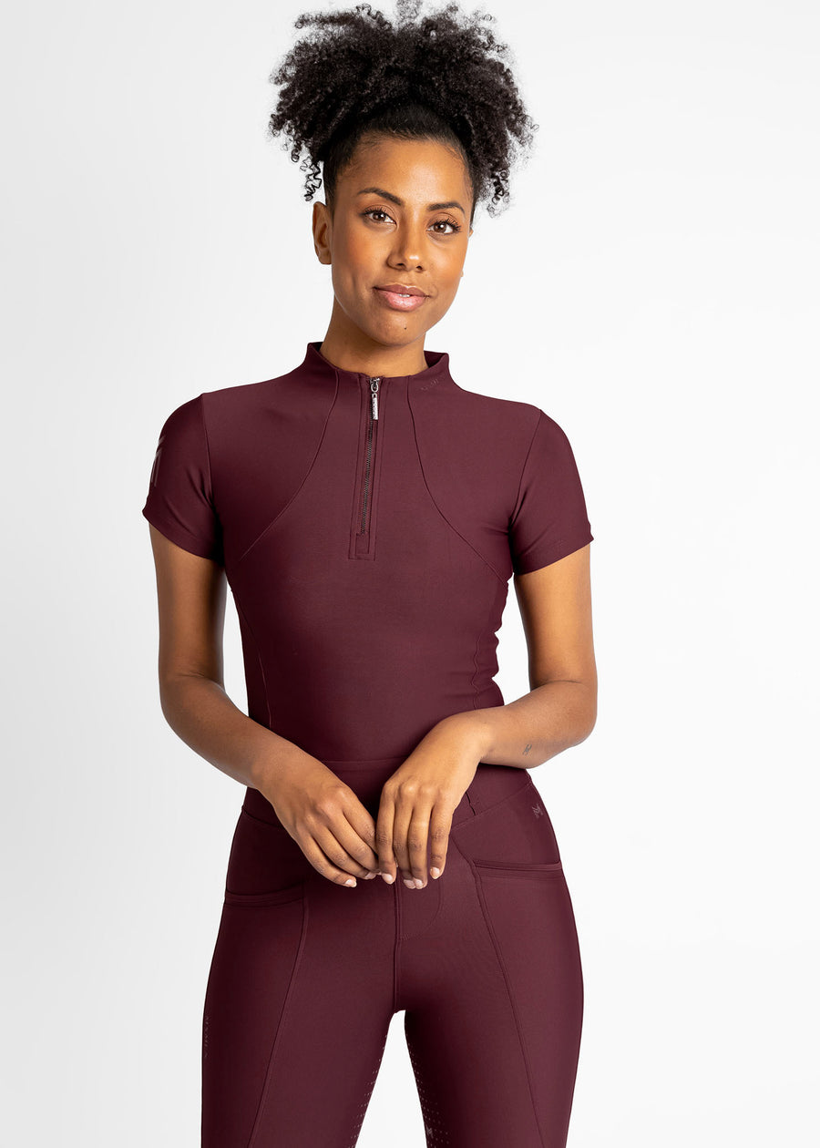 Short Sleeve Base Layer (Burgundy)