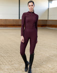 Outline Riding Leggings (Burgundy)