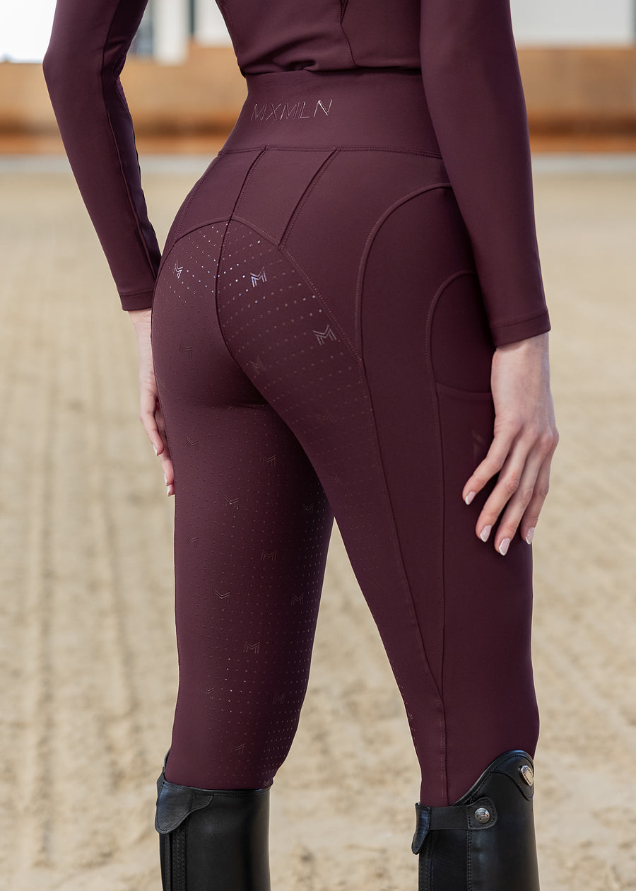 Outline Riding Leggings (Burgundy)