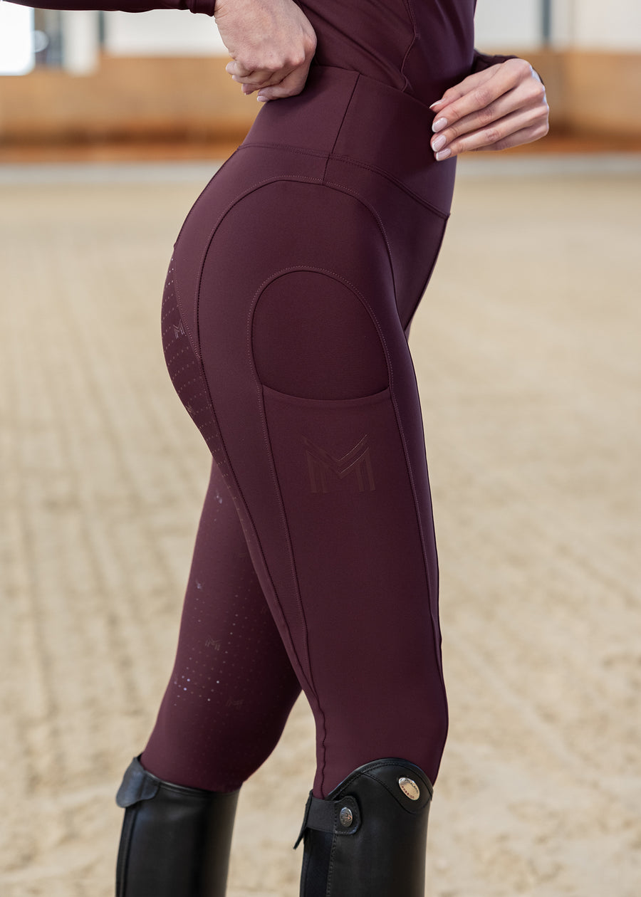 Outline Riding Leggings (Burgundy)