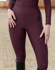 Outline Riding Leggings (Burgundy)