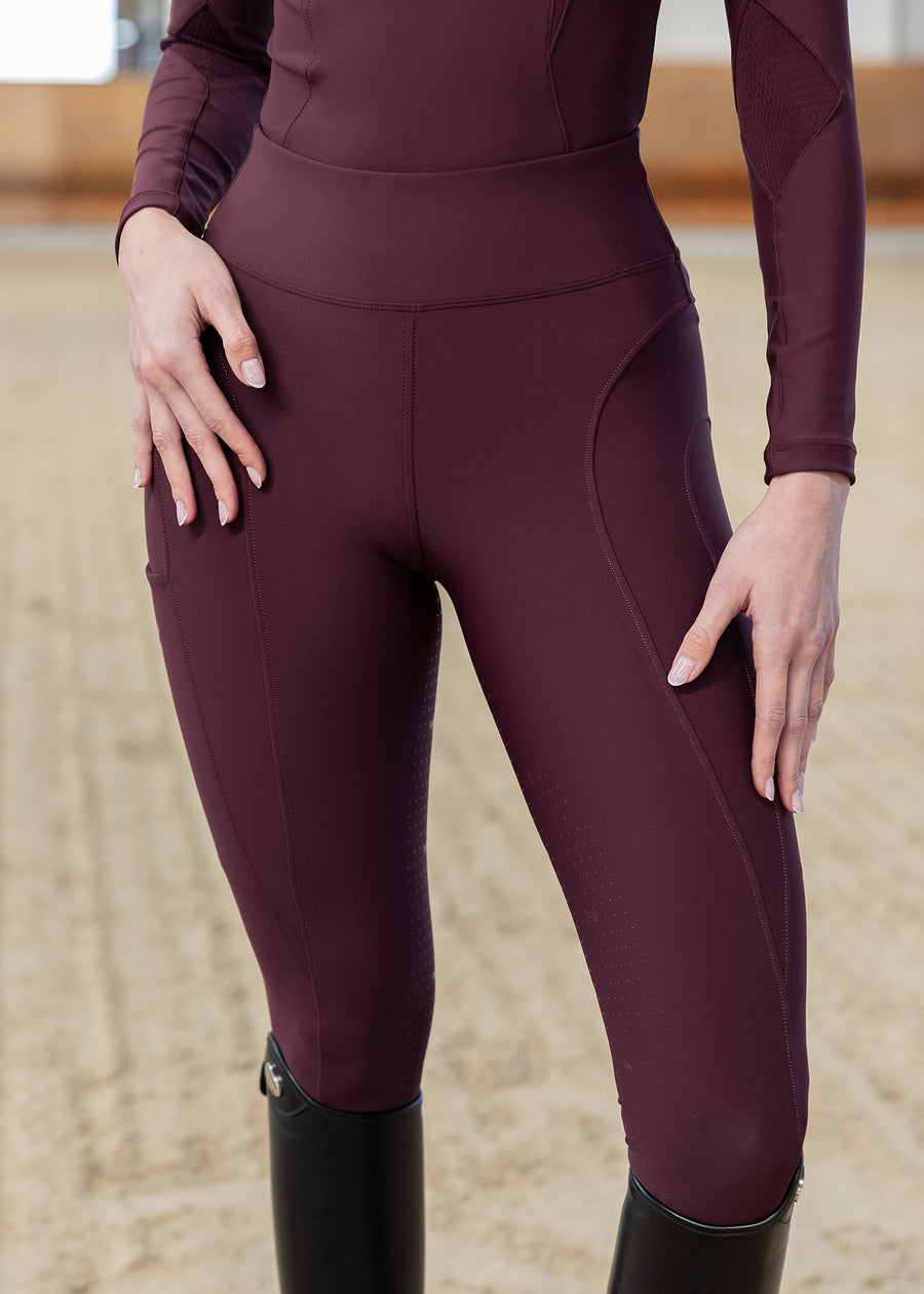 Outline Riding Leggings (Burgundy)