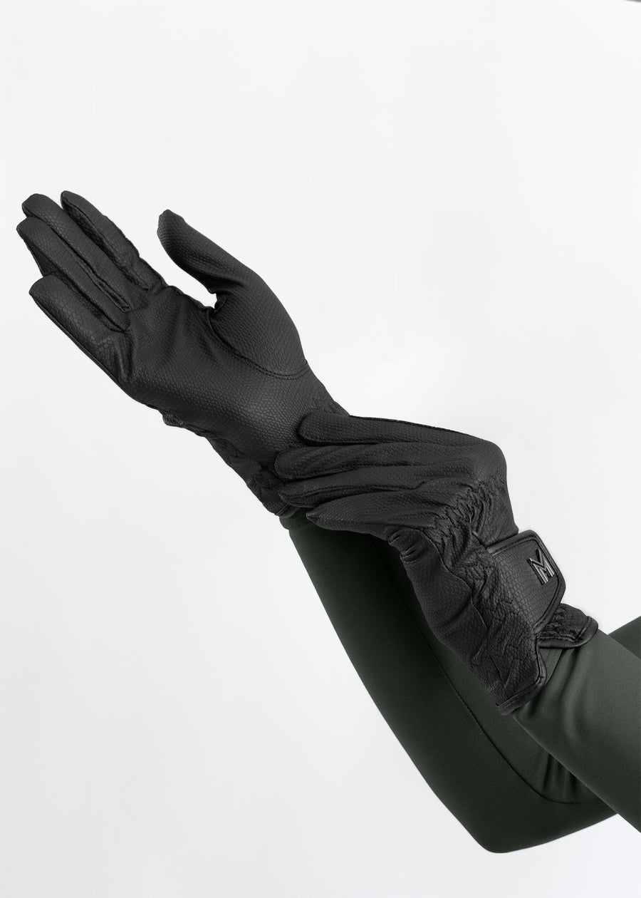 Emblem Riding Gloves (Black)