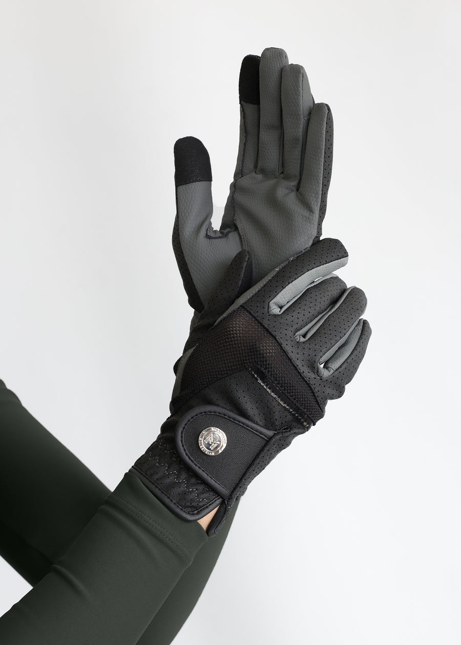 Max Riding Gloves (Black/Grey)