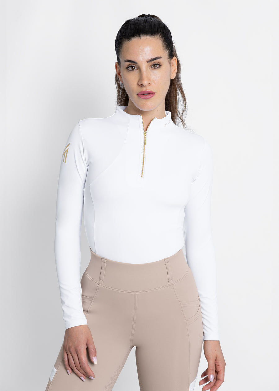 Long Sleeve Base Layer (White/Gold)