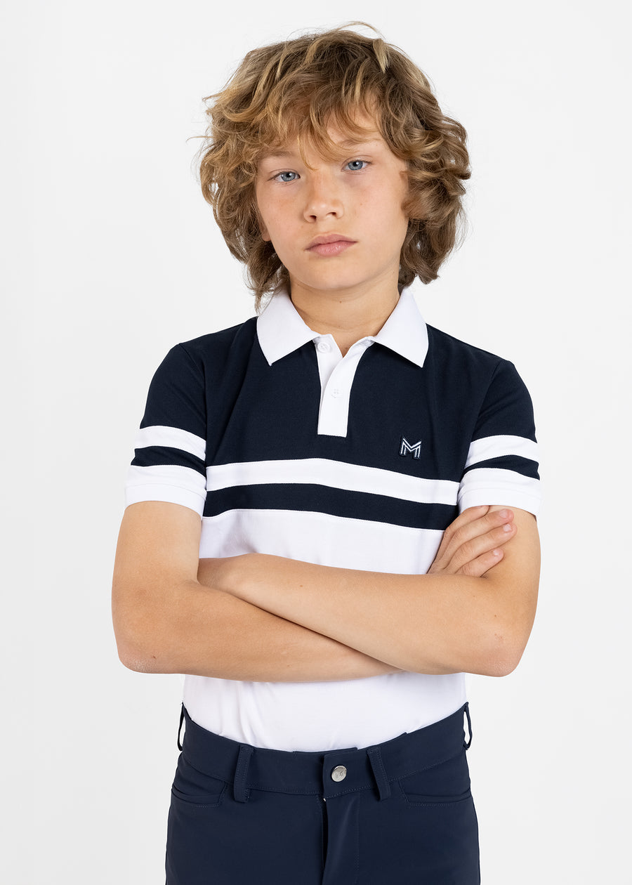 YR Glee Polo Shirt (White/Navy)