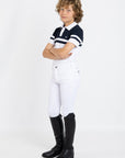 YR Glee Polo Shirt (White/Navy)