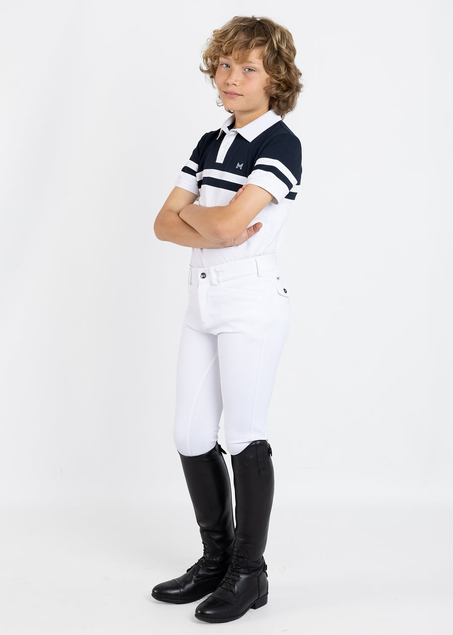 YR Glee Polo Shirt (White/Navy)