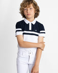 YR Glee Polo Shirt (White/Navy)