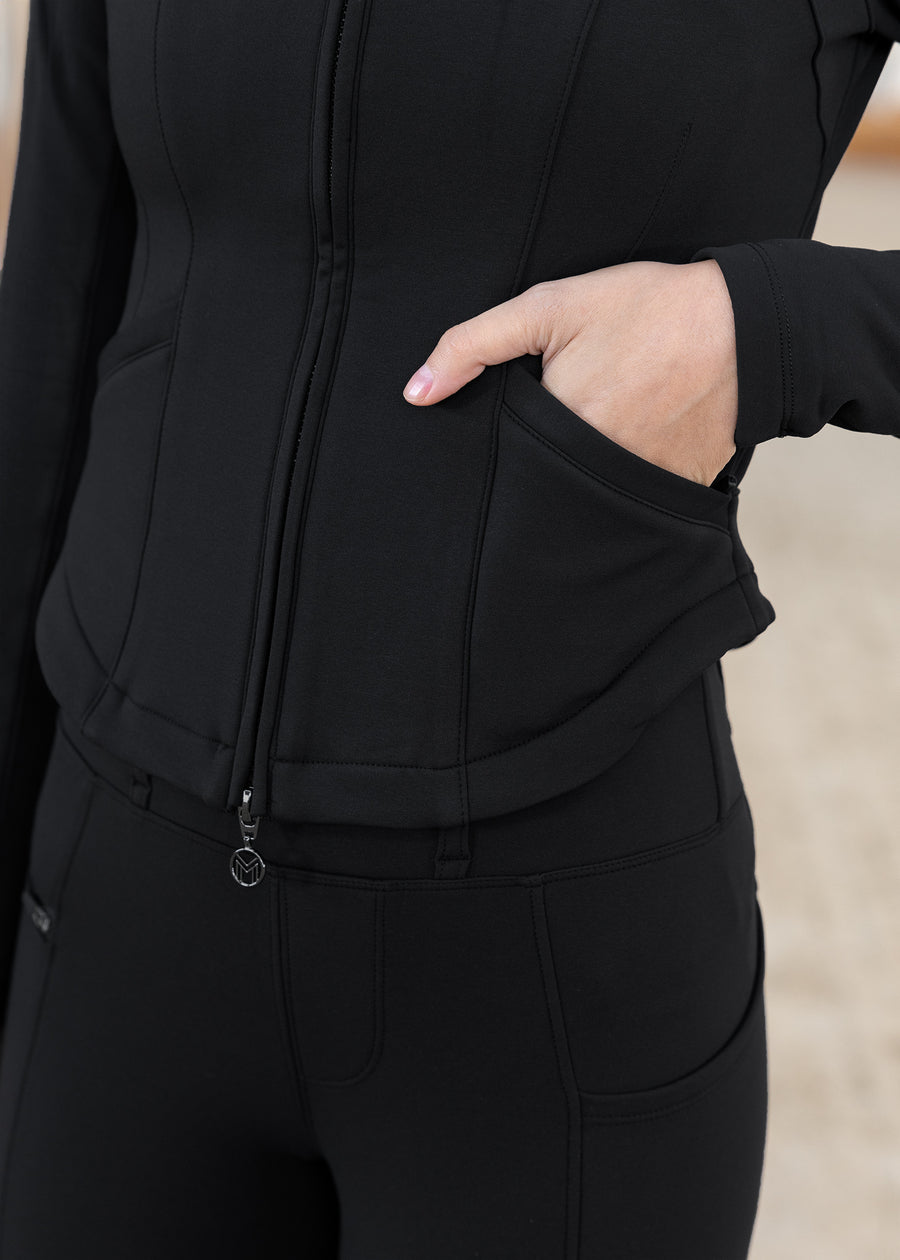 Contour Fleeced Jacket (Black)