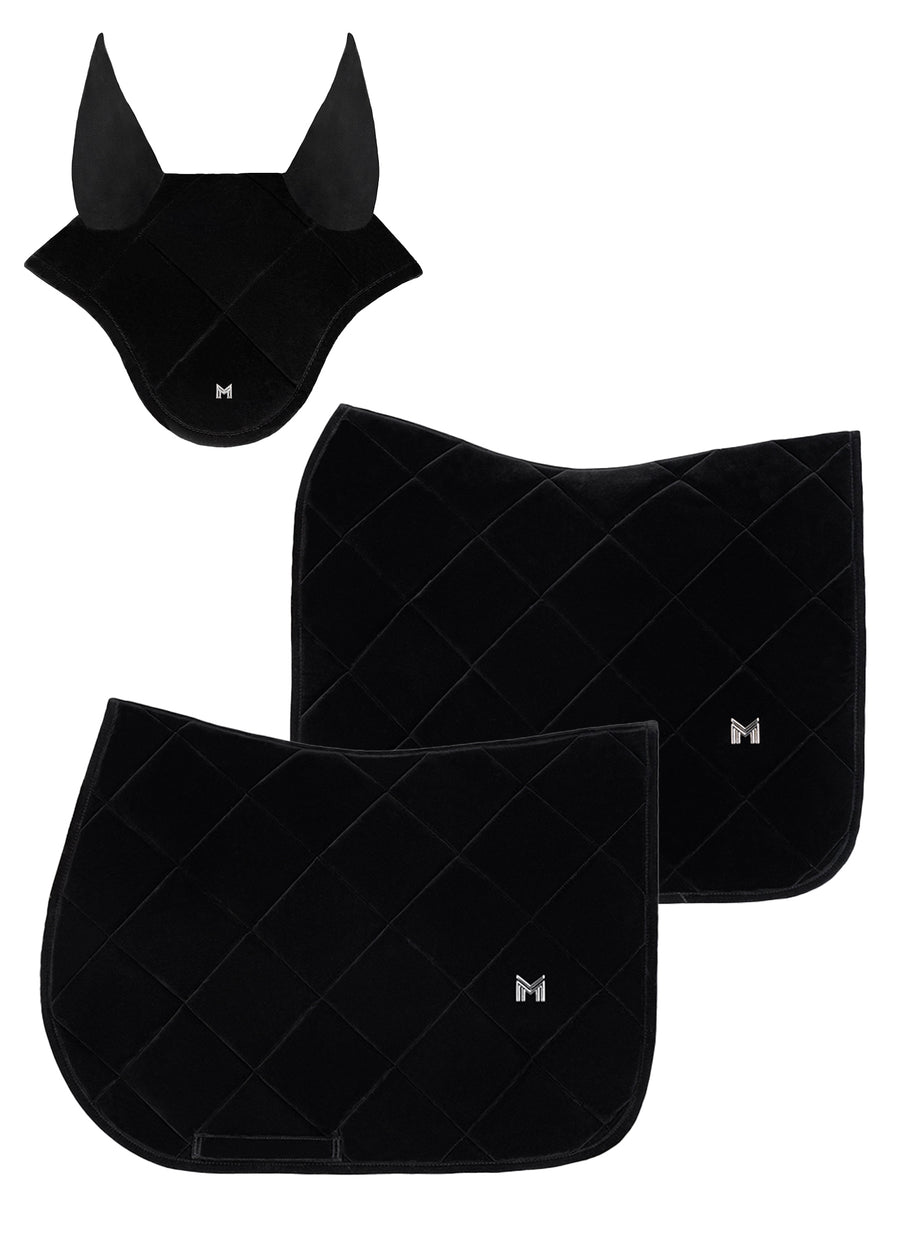 Velvet Dressage Saddle Pad (Black)