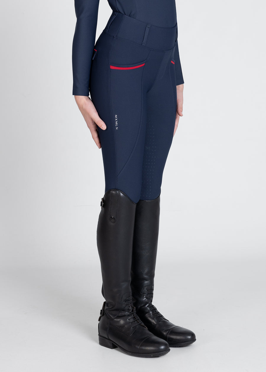 YR Pro Riding Leggings (Navy/Red)