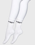 2-Pack Rise Sports Socks (White)