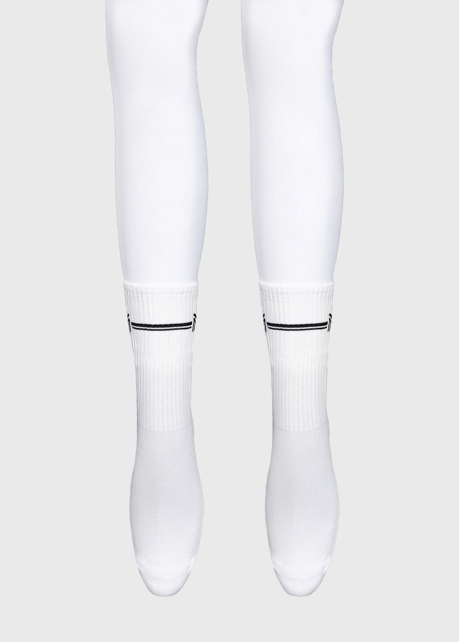 2-Pack Rise Sports Socks (White)