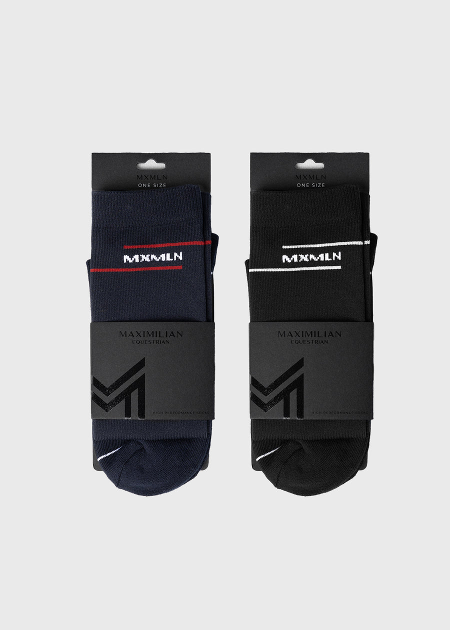 2-Pack Revo Riding Socks (Black/Navy)