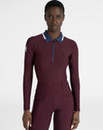 Concept Long Sleeve Polo Shirt (Burgundy)