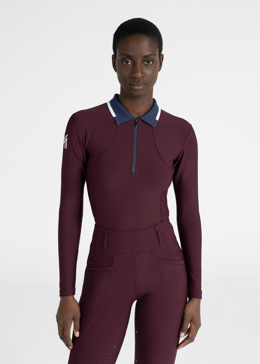 Concept Long Sleeve Polo Shirt (Burgundy)